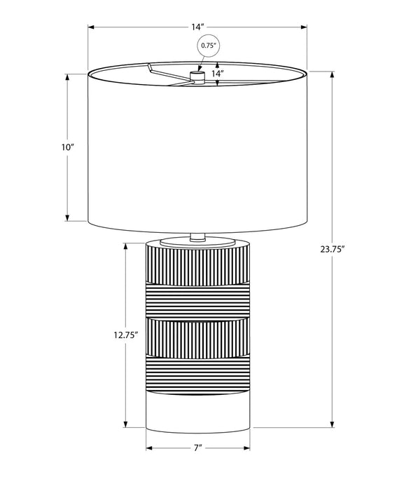 Lighting, 24'h, Table Lamp, Black Resin, Ivory / Cream Shade, Contemporary Default -DTYStore