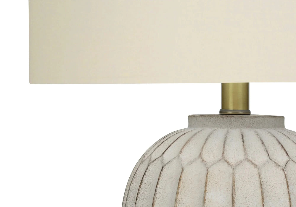 Lighting, 24'h, Table Lamp, Cream Resin, Ivory / Cream Shade, Transitional Default -DTYStore