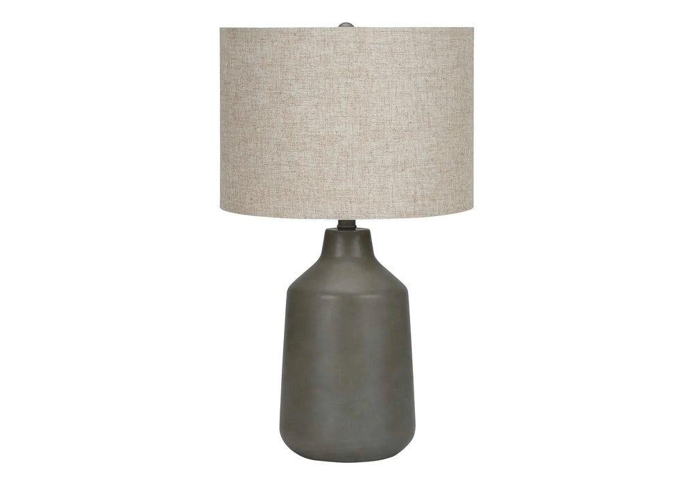 Lighting, 24'h, Table Lamp, Grey Concrete, Beige Shade, Contemporary Default -DTYStore