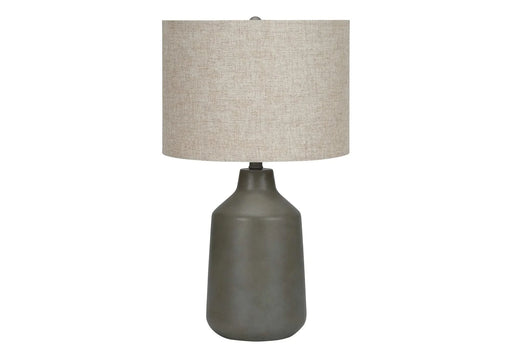 Lighting, 24'h, Table Lamp, Grey Concrete, Beige Shade, Contemporary Default -DTYStore