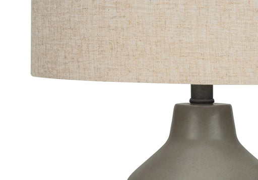 Lighting, 24'h, Table Lamp, Grey Concrete, Beige Shade, Contemporary Default -DTYStore