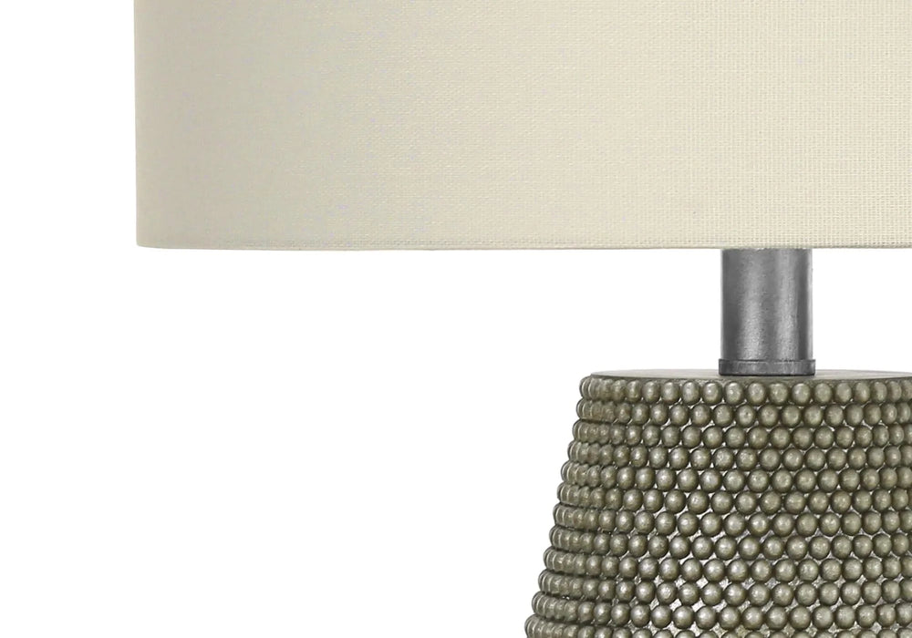 Lighting, 24'h, Table Lamp, Grey Resin, Ivory / Cream Shade, Contemporary Default -DTYStore