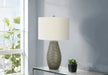 Lighting, 24'h, Table Lamp, Grey Resin, Ivory / Cream Shade, Contemporary Default -DTYStore