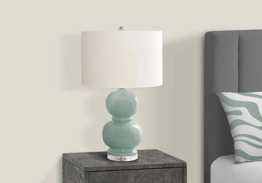 Lighting, 25'h, Blue Ceramic, Ivory / Cream Shade, Contemporary Default -DTYStore