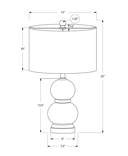 Lighting, 25'h, Cream Ceramic, Ivory / Cream Shade, Contemporary Default -DTYStore