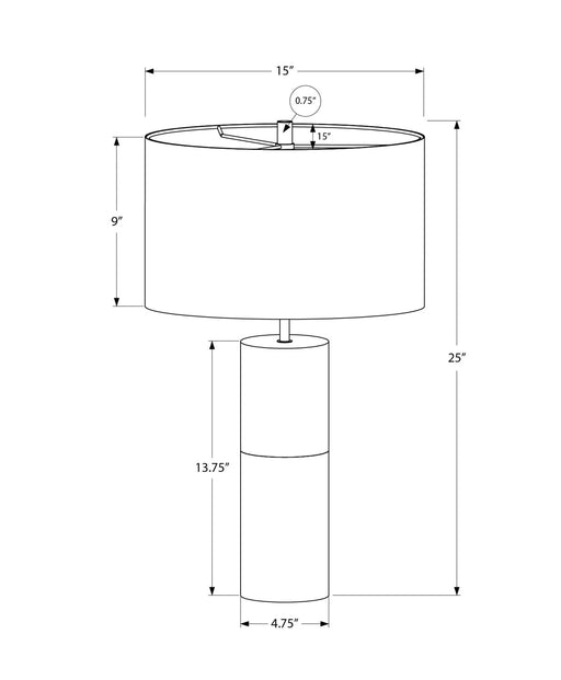 Lighting, 25'h, Table Lamp, Black Concrete, Black Shade, Contemporary Default -DTYStore