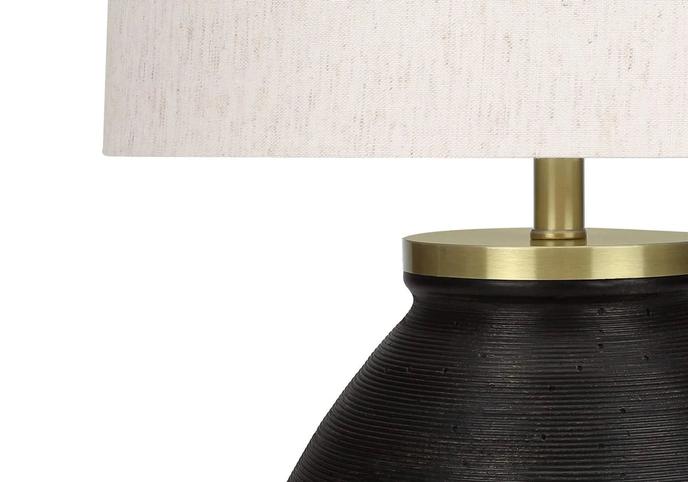 Lighting, 25'h, Table Lamp, Black Concrete, Ivory / Cream Shade, Contemporary Default -DTYStore