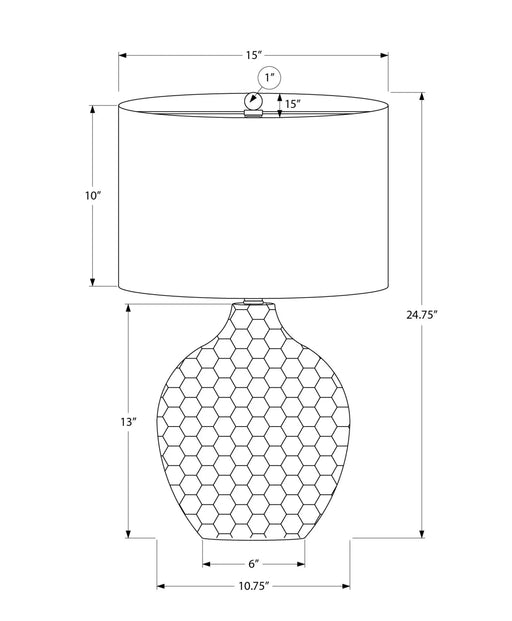 Lighting, 25'h, Table Lamp, Black Shade, Brown Resin, Contemporary Default -DTYStore