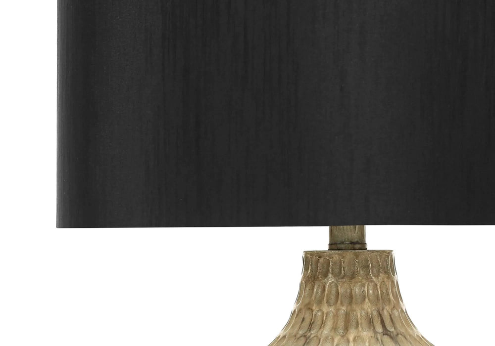 Lighting, 25'h, Table Lamp, Black Shade, Brown Resin, Contemporary Default -DTYStore