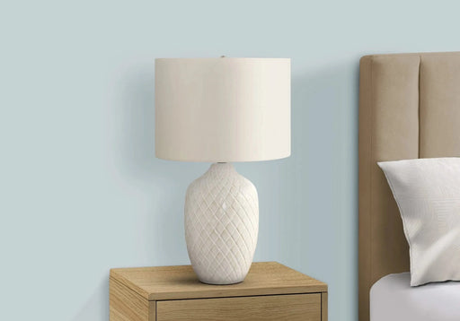 Lighting, 25'h, Table Lamp, Cream Ceramic, Ivory / Cream Shade, Transitional Default -DTYStore