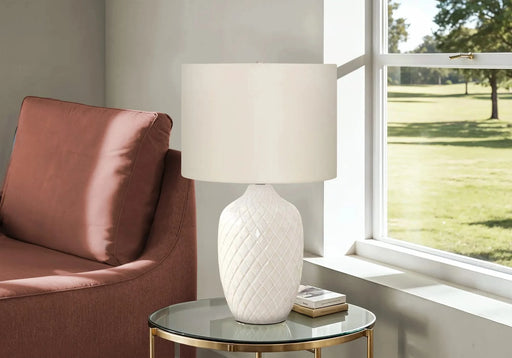 Lighting, 25'h, Table Lamp, Cream Ceramic, Ivory / Cream Shade, Transitional Default -DTYStore