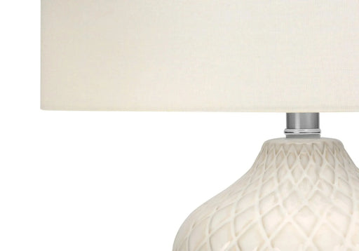 Lighting, 25'h, Table Lamp, Cream Ceramic, Ivory / Cream Shade, Transitional Default -DTYStore