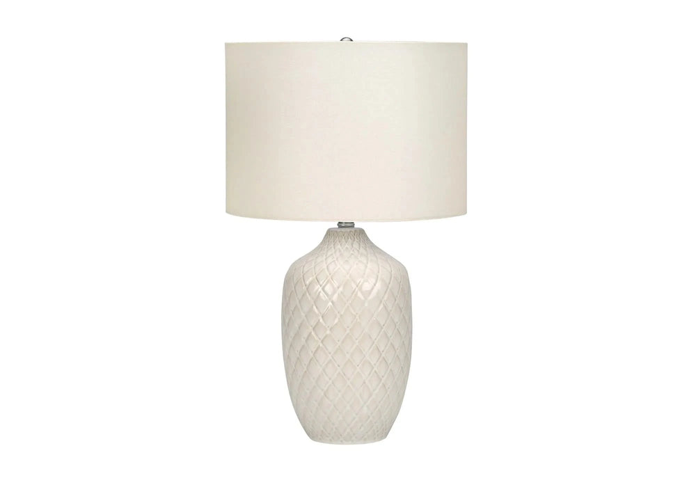 Lighting, 25'h, Table Lamp, Cream Ceramic, Ivory / Cream Shade, Transitional Default -DTYStore