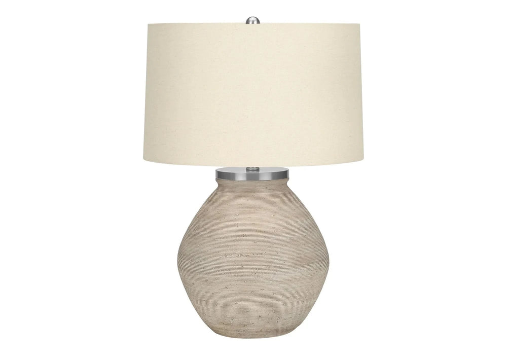 Lighting, 25'h, Table Lamp, Cream Concrete, Beige Shade, Contemporary Default -DTYStore