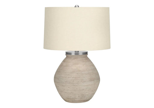 Lighting, 25'h, Table Lamp, Cream Concrete, Beige Shade, Contemporary Default -DTYStore