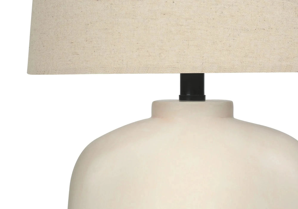 Lighting, 25'h, Table Lamp, Cream Resin, Beige Shade, Modern Default -DTYStore