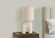 Lighting, 25'h, Table Lamp, Cream Resin, Beige Shade, Modern Default -DTYStore
