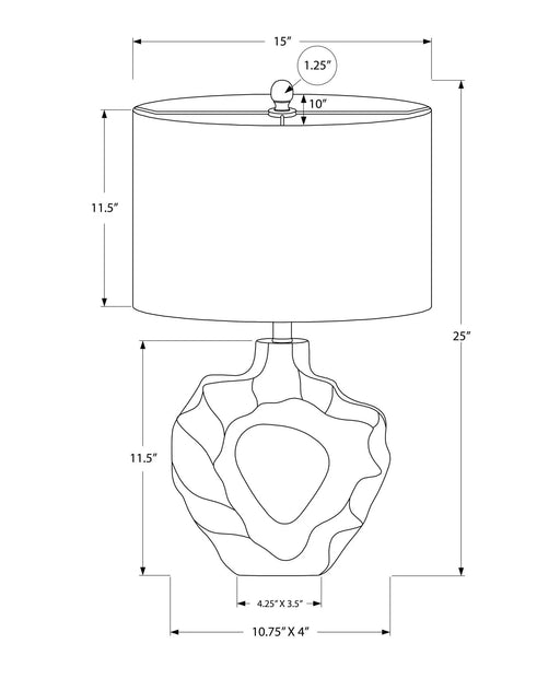 Lighting, 25'h, Table Lamp, Cream Resin, Ivory / Cream Shade, Modern Default -DTYStore