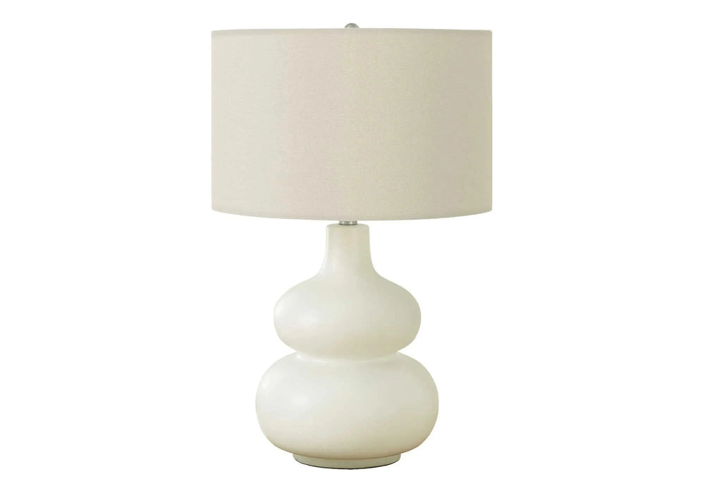 Lighting, 25'h, Table Lamp, Ivory / Cream Shade, Cream Ceramic, Contemporary Default -DTYStore