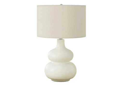 Lighting, 25'h, Table Lamp, Ivory / Cream Shade, Cream Ceramic, Contemporary Default -DTYStore