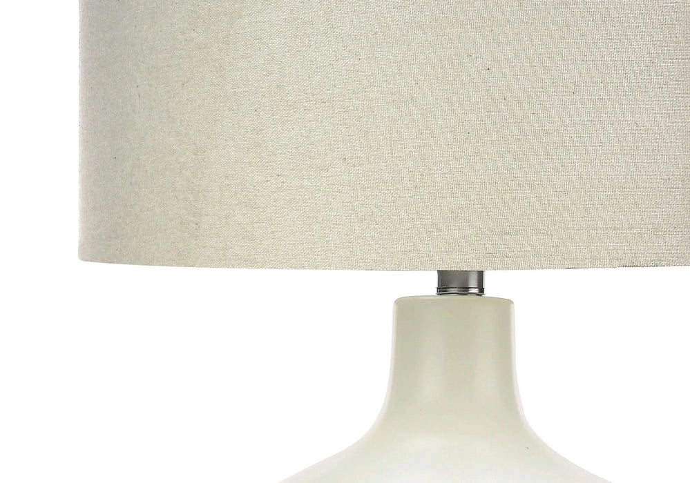 Lighting, 25'h, Table Lamp, Ivory / Cream Shade, Cream Ceramic, Contemporary Default -DTYStore