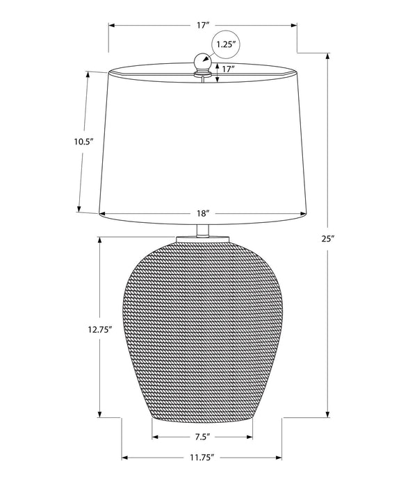 Lighting, 25'h, Table Lamp, Rattan, Beige Shade, Transitional Default -DTYStore