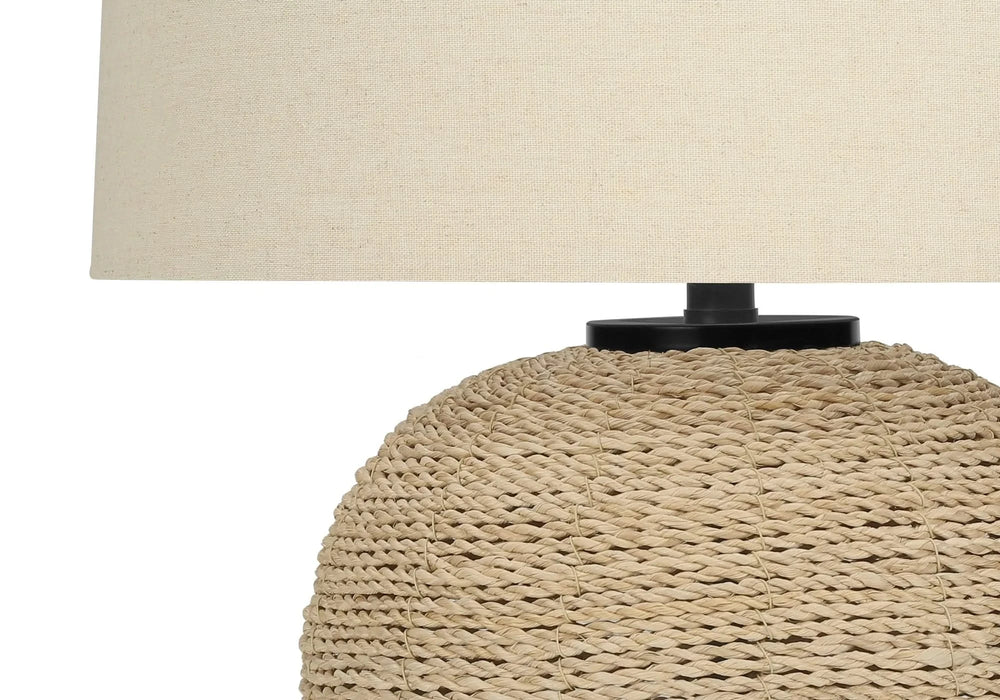 Lighting, 25'h, Table Lamp, Rattan, Beige Shade, Transitional Default -DTYStore