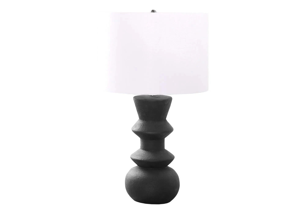 Lighting, 26'h, Black Ceramic, Ivory / Cream Shade, Contemporary Default -DTYStore