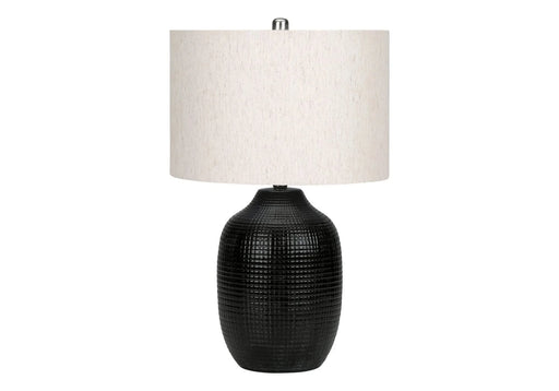 Lighting, 26'h, Table Lamp, Black Ceramic, Ivory / Cream Shade, Contemporary Default -DTYStore