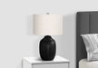 Lighting, 26'h, Table Lamp, Black Ceramic, Ivory / Cream Shade, Contemporary Default -DTYStore