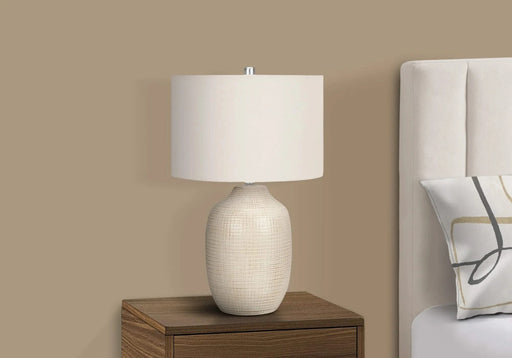 Lighting, 26'h, Table Lamp, Cream Ceramic, Ivory / Cream Shade, Contemporary Default -DTYStore