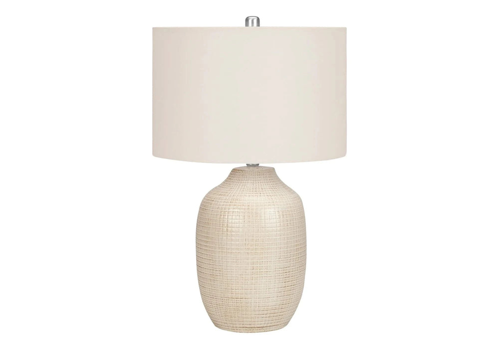 Lighting, 26'h, Table Lamp, Cream Ceramic, Ivory / Cream Shade, Contemporary Default -DTYStore