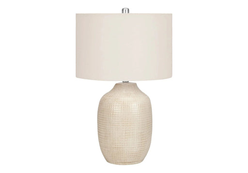 Lighting, 26'h, Table Lamp, Cream Ceramic, Ivory / Cream Shade, Contemporary Default -DTYStore