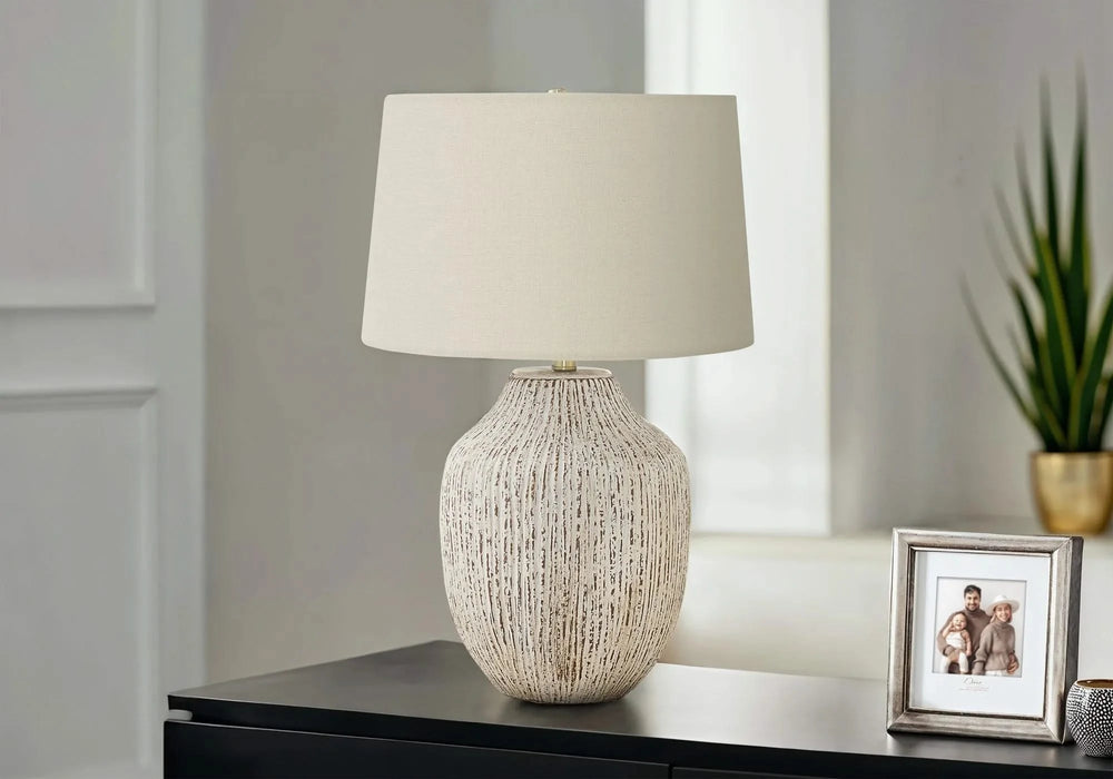 Lighting, 26'h, Table Lamp, Cream Ceramic, Ivory / Cream Shade, Transitional Default -DTYStore