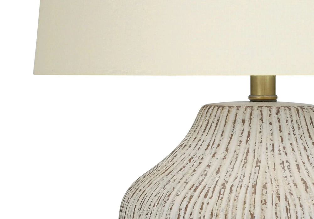 Lighting, 26'h, Table Lamp, Cream Ceramic, Ivory / Cream Shade, Transitional Default -DTYStore