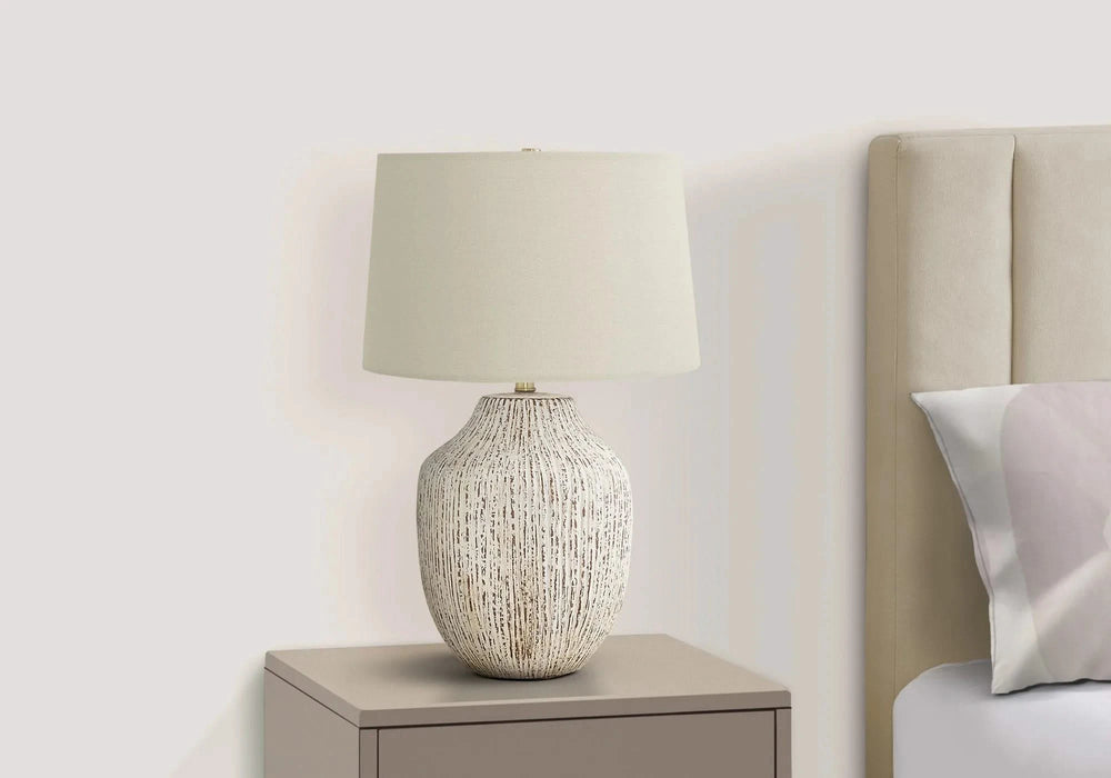 Lighting, 26'h, Table Lamp, Cream Ceramic, Ivory / Cream Shade, Transitional Default -DTYStore