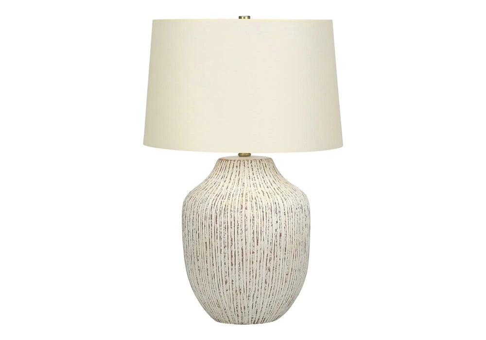 Lighting, 26'h, Table Lamp, Cream Ceramic, Ivory / Cream Shade, Transitional Default -DTYStore