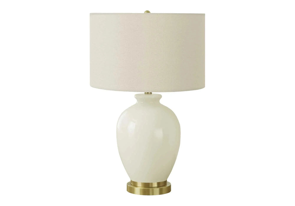 Lighting, 26'h, Table Lamp, Ivory / Cream Shade, Cream Ceramic, Transitional Default -DTYStore