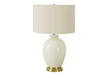 Lighting, 26'h, Table Lamp, Ivory / Cream Shade, Cream Ceramic, Transitional Default -DTYStore