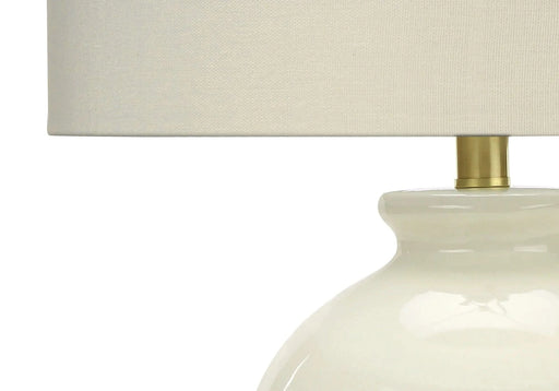 Lighting, 26'h, Table Lamp, Ivory / Cream Shade, Cream Ceramic, Transitional Default -DTYStore