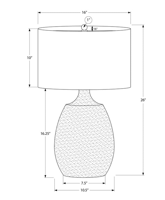 Lighting, 26'h, Table Lamp, Ivory / Cream Shade, Cream Resin, Contemporary Default -DTYStore