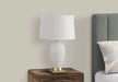 Lighting, 26'h, Table Lamp, White Ceramic, Ivory / Cream Shade, Transitional Default -DTYStore