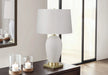 Lighting, 26'h, Table Lamp, White Ceramic, Ivory / Cream Shade, Transitional Default -DTYStore