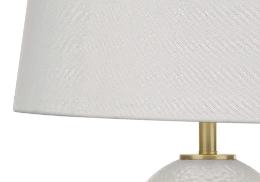 Lighting, 26'h, Table Lamp, White Ceramic, Ivory / Cream Shade, Transitional Default -DTYStore