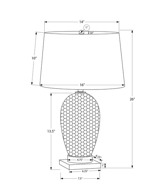Lighting, 26'h, Table Lamp, White Ceramic, Ivory / Cream Shade, Transitional Default -DTYStore