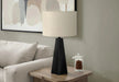 Lighting, 27'h, Table Lamp, Black Resin, Beige Shade, Modern Default -DTYStore