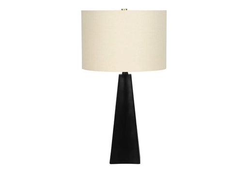Lighting, 27'h, Table Lamp, Black Resin, Beige Shade, Modern Default -DTYStore
