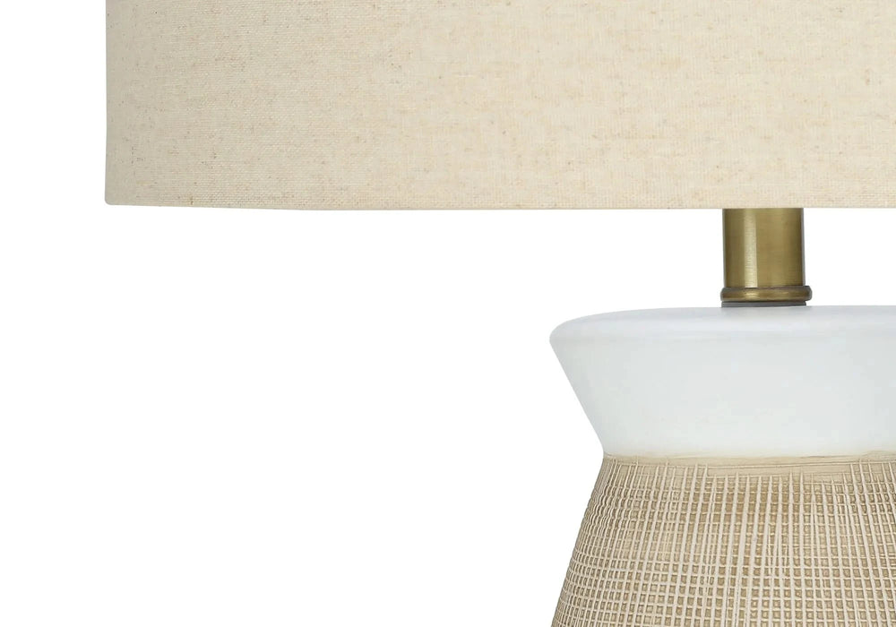 Lighting, 27'h, Table Lamp, Cream Ceramic, Beige Shade, Contemporary Default -DTYStore