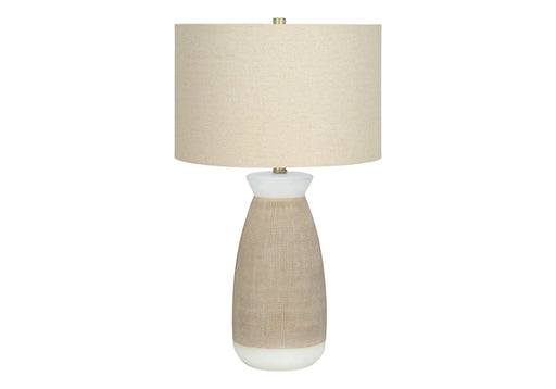 Lighting, 27'h, Table Lamp, Cream Ceramic, Beige Shade, Contemporary Default -DTYStore