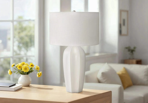 Lighting, 27'h, Table Lamp, Cream Ceramic, Ivory / Cream Shade, Modern Default -DTYStore